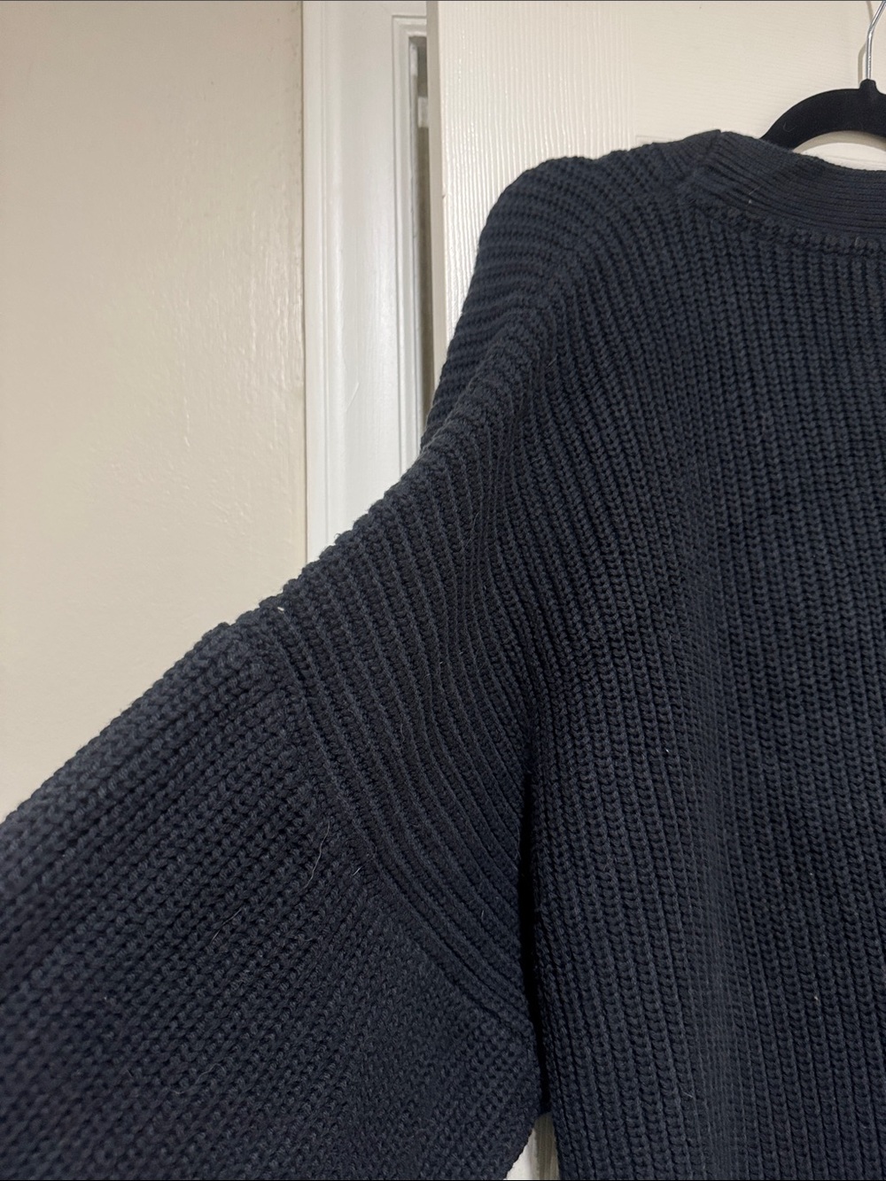 Anthropologie/Black Rib-Knit/Sweater/Button-Front Cardigan Dress/Coat/NWT! - Picture 13 of 15